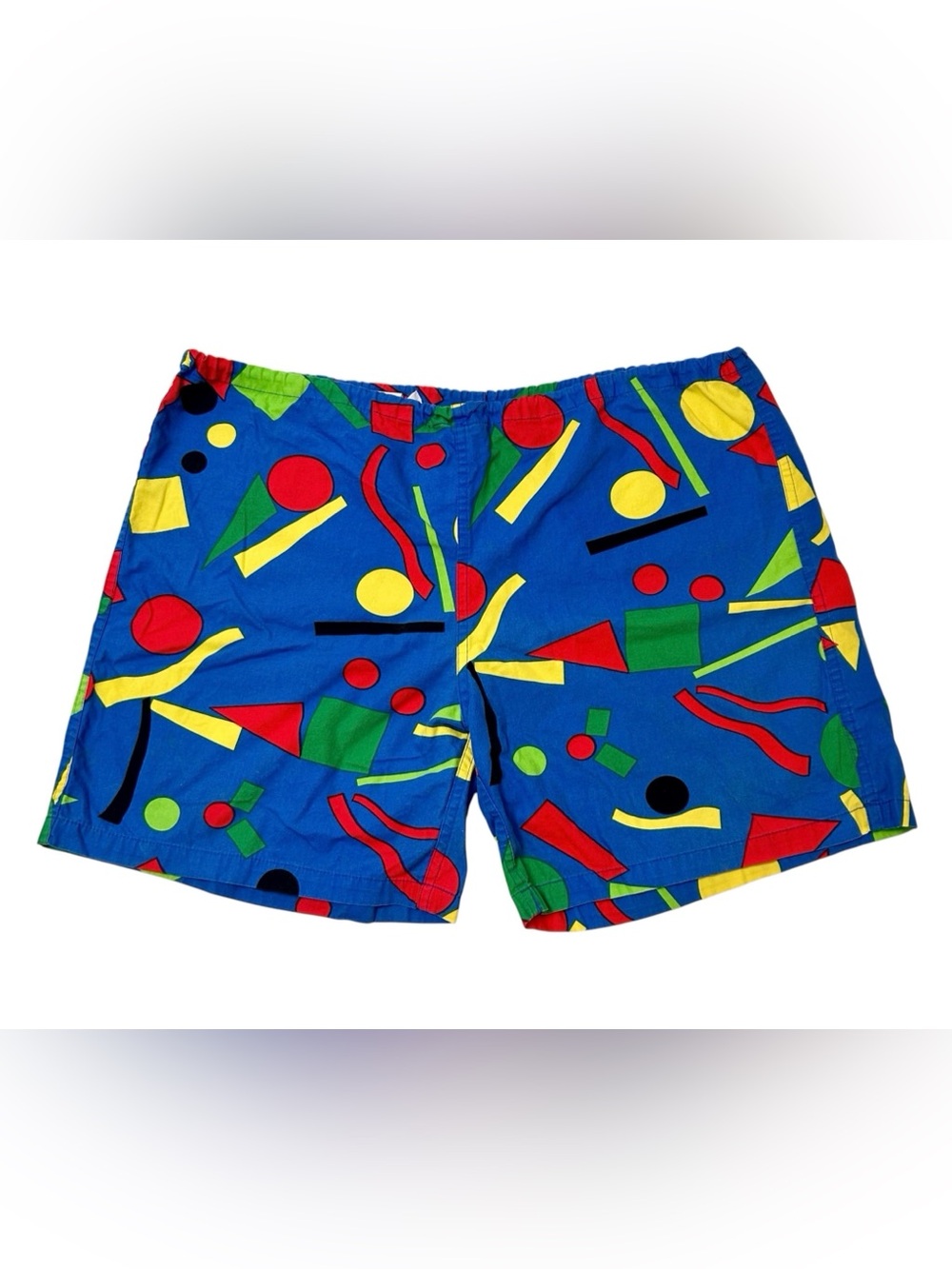 Vintage Surf Line Jams Geometric Print Cotton Shorts Men's Large 90s Made in USA